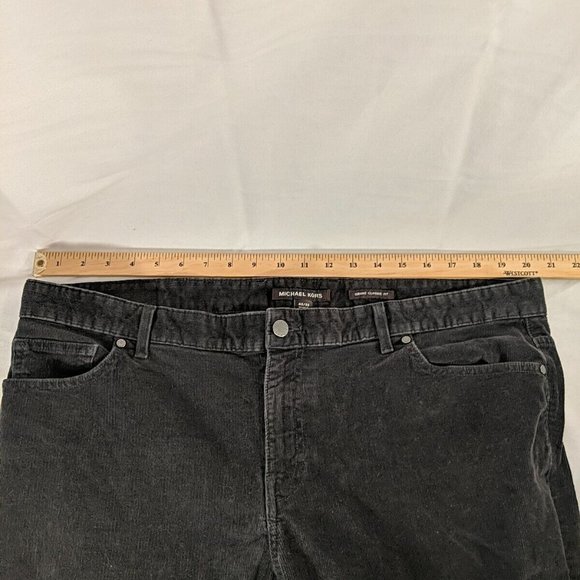 Michael Kors Corduroy Grant Classic Fit Pants Black 40x32 Cotton Men's Graphite - Picture 12 of 13